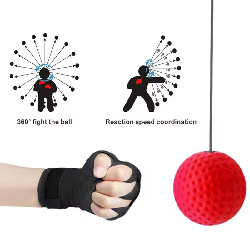 Head-Mounted Boxing Speed Ball for MMA and Sanda Training - PU Punch Ball for Hand-Eye Coordination and Home Fitness