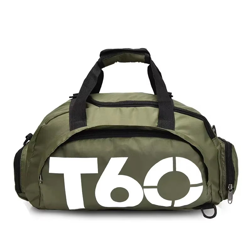 T60 Waterproof Gym Sports Bags for Men and Women - Molle Fitness Training Backpacks and Multifunctional Travel Luggage Shoulder Handbags