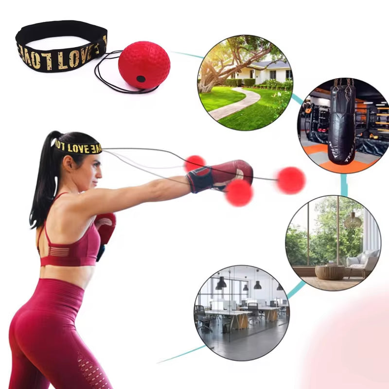 Head-Mounted Boxing Speed Ball for MMA and Sanda Training - PU Punch Ball for Hand-Eye Coordination and Home Fitness