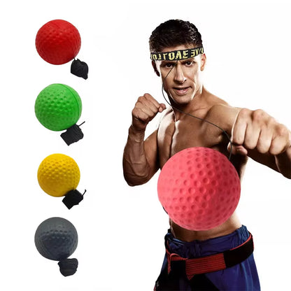 Head-Mounted Boxing Speed Ball for MMA and Sanda Training - PU Punch Ball for Hand-Eye Coordination and Home Fitness