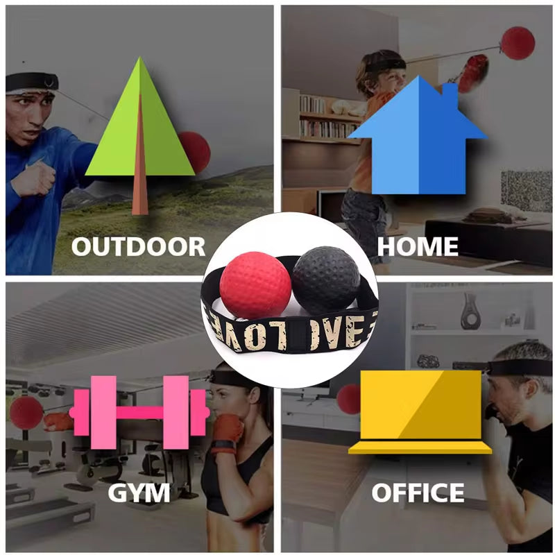 Head-Mounted Boxing Speed Ball for MMA and Sanda Training - PU Punch Ball for Hand-Eye Coordination and Home Fitness